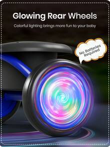 Besrey Baby Balance Bike (18 Months To 5 Years) - Footboard, Flashing Silent Wheels,Soft And Adjustable Seat,Children's Tricycle With Bell,Promoting Baby Sport - Perfect Birthday Gift For Toddler Boys And Girls,Pink, Yellow, Black,Green Foldable Eva - 藏蓝色 - 查看 2