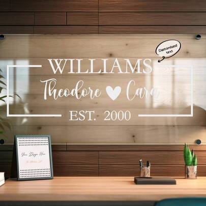 Custom Wedding Name Sign Decal - Personalized First & Last Name Vinyl Lettering, Aesthetic Anniversary Decor For Mirror & Wall, Elegant DIY Party Signage