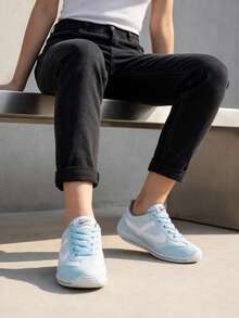 tenis hombre mujer choclo PANAM unisex bajos zapatillas casuales de lona planos de gran calidad baratos moda 22mx 31mx ideal para combinar con todo skate choclo gimnasio cómodos al caminar basicos azul cielo 991115220 - azul real - Ver 3