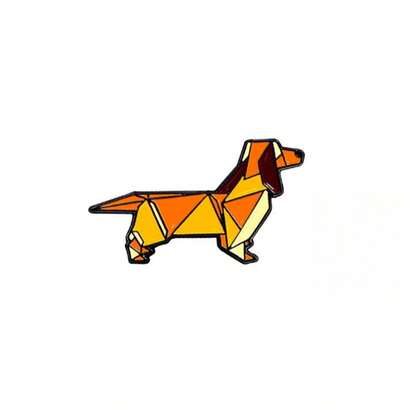 Origami Dachshund Enamel Brooch Pin Fashion Dinosaur Decorative Brooches Ornaments Lapel Bag Badges Jewelry Gifts