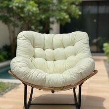Coussin pour fauteuil à bascule d'extérieur, coussin universel imperméable en rotin pour fauteuil à bascule, coussin de remplacement pour fauteuil suspendu - coussin d'assise double hamac, 120 x 100 x 10 cm, coussin de remplacement pour fauteuil œuf pour terrasse, jardin et intérieur - Beige - Voir 10