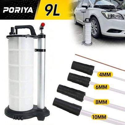PORIYA 9L Waste Oil Fluid Suction Manual Extractor Pump Vacuum Fuel Car Boat Transfe