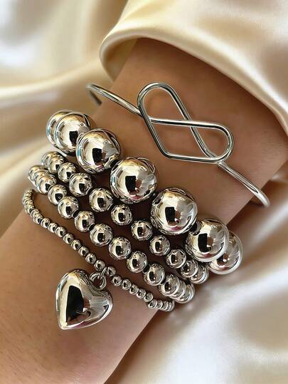 心形串珠手链套装，送给女性的礼物，情人节