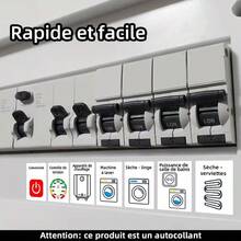 57 piezas/Set Etiquetas adhesivas de índice de disyuntor, Etiquetas adhesivas de recordatorio de identificación del panel eléctrico, Etiquetas adhesivas de etiquetado convenientes, Etiquetas de texto en francés - verde menta - Ver 5