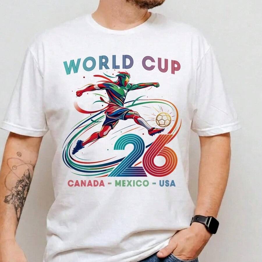 2026 World Cup USA T-Shirt – Soccer Fan Graphic Tee - 白色 - 查看 1