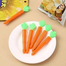 1pc/5pcs Carrot Shaped Sealing Clips, Creative Kitchen Food Preservation Airtight Clips, Snack Sealer, Moisture-Proof Storage - Multicolor - View 2