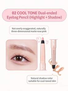The Colorgram Double-Ended Aegyo-Sal Eyeliner Features A Matte Eyeshadow End For Defining Sculpted Lower Lash Line, And Shimmery Highlighter Brightening Under-Eye Area. Texture Is Incredibly Smooth Blendable, Making Application Effortless. It'S Long-Lasting, Waterproof, Smudge-Proof, Significantly Enlarges Eyes Cute, Lively, Eye-Catching Korean-Style Eye Makeup Look. Its Slim Lightweight Design Makes It Easy To Carry, Ideal Everyday Makeup, Quick Touch-Ups, Commuting, Travel, Outings. - 02 冷色調 - 查看 7