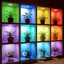 1/3/6pcs USB Rechargeable RGB Display Cabinet Ambient Light With Remote Control Adjustable Dimming Light, Timing Function, LED Light Suitable For Wardrobe, Stairs, Bedroom, Display Cabinet, Bookshelf, Counter Lighting (250mAh) - USB - View 6