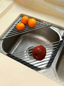 1pc Foldable Triangular Dish Rack - Space-Saving Corner Sink Organizer - Dish Drying Rack With Drainage Function For Small Kitchen, RV And Dorm - Multicolor - View 12