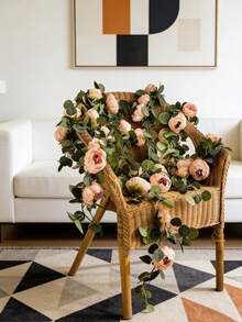 1.8米人造丝牡丹花藤装饰，适用于卧室、客厅、婚礼装饰、新娘捧花、拱门、派对、圣诞节、感恩节、返校季、情人节、园艺等场合。 - 彩色 - 查看 6