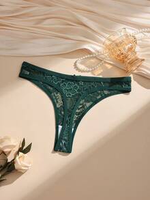 3pcs White Romantic Lace Bow Sexy G-String - White - View 4