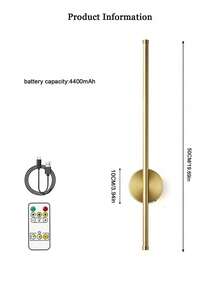Haus Hana Rechargeable Wireless LED Wall Light – Dimmable Remote-Controlled Indoor Sconce For Bedroom, Living Room & Study - multicolor - View 9
