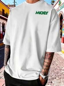 Disney Limited Edition Mickey Mouse T-Shirt For St. Patrick's Day. Casual, Loose-Fitting, Unisex Crew Neck Short-Sleeved Top. Made Of Comfortable And Soft Pure Cotton, Suitable For Holiday Outings, Parties, And Commuting. - 白色 - 查看 2