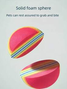 Small, Medium, Large EVA Foam Rainbow Balls, Elastic Bouncy Balls, Pet Toys For Dogs & Cats, Silent Balls - Multicolor - View 7