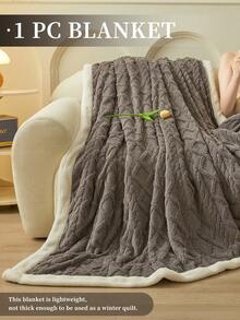 1pc Taffeta Trim Solid Color Plush Blanket, Super Soft Lightweight Comfortable Warm, Easy Care, Home Essential, Home Textile, Multiple Colors Or Sizes Available, Sofa Decoration, Room Decor, Back To School Multi-Purpose Blanket - Multicolor - View 3