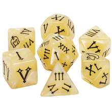Juego de 7 dados poliédricos de fantasía, adecuado para juegos de fiesta, juegos de mesa, juegos de rol - color - Ver 8