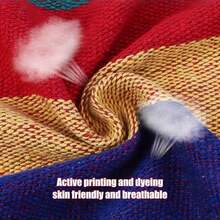 1件户外吊床椅，带吊绳和收纳袋，秋千椅，彩色条纹舒适吊床，便携式背包吊床，适合户外花园、卧室、露台、沙滩等场所使用。 - A - 查看 7