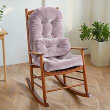 Rocking Chair Cushion Indoor Large Chair Pads Set With Ties Extra Lumbar Pillow Premium Dutch Velvet High Resilience Filler Non-Slip Bottom, Pink - Pink - View 1