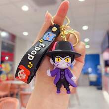 1个女孩团体人物硅胶钥匙扣学生背包装饰品，适合开学季个性化装扮小物件，复活节，母亲节，儿童节，手工必需品。（随机款式）。 - 彩色 - 查看 5