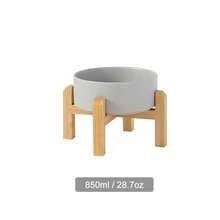 加高/加厚陶瓷狗碗，竹制支架，大理石纹防滑加重单碗宠物碗，适用于小型和中型猫咪，减少颈部压力。 - 大理石碗 - 查看 28