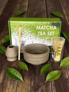 1件/2件/4件套日式窑烧渐变粉色抹茶碗、抹茶筅、抹茶勺、抹茶刷茶具套装 - 彩色 - 查看 2