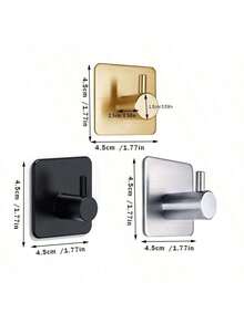 Ganchos de pared autoadhesivos de acero inoxidable de 1/4 pulgada, ganchos adhesivos resistentes, sin necesidad de perforar, adecuados para toalleros, percheros, portallaves, etc. - por favor elige - Ver 3