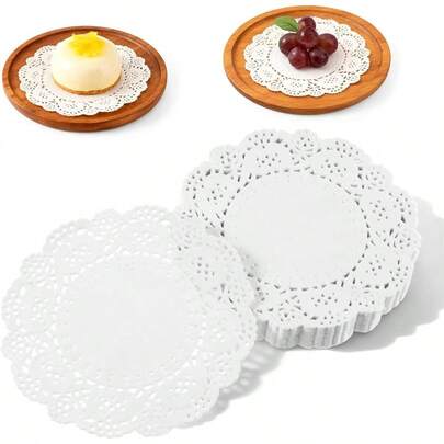 200 Pcs Paper Doilies, 3.5 Inch Lace Round Disposable Placemats, White Doilies Plates For Tables, Dessert Trays, Party Wedding Birthday Cake Decorations