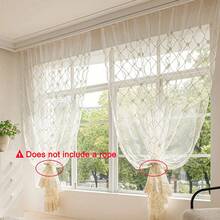 1 Paneel karierter bestickter Vorhang aus Tüll, Gardinenaufhängung mit Schlaufen, 3D besticktes Blumenmuster, französisch-ländlicher romantischer weißer Fenstervorhang für Wohnzimmer, Schlafzimmer, Raumtrennung, Herbstdekoration, Zimmerdekoration - Weiss - Übersicht 11