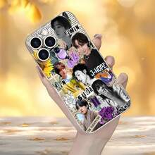 Collage de miembros de  con colores vibrantes. Tema de collage.funda de teléfono Fundas compatibles con ,Apple,VIVO,OPPO,,, y Honor.Fabricadas en silicona TPU,ofrecen protección contra golpes y caídas. - transparente - Ver 6