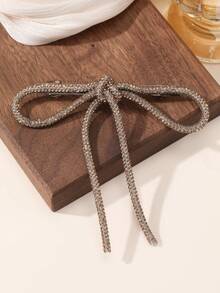 1件女士时尚优雅金/银/黑水晶蝴蝶结发夹，适合日常、节日、派对、婚礼、舞会等场合佩戴 - 彩色 - 查看 4