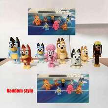 Bluey 1套/5个可爱蓝色家庭卡通玩偶蓝色宾果模型玩偶青少年动漫玩具生日礼物、完美派对礼物、嘉年华礼物（款式随机） - 彩色 - 查看 8