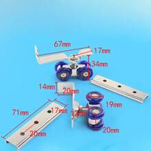2pcs/Set Perangkat Keras Roller Pintu Geser Katrol Pintu Geser Roda 4/8 untuk Pintu Kayu Ruang Rumah Roda Gantung Rel Katrol - A - View 9