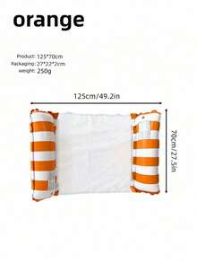 1pc Inflatable Pool Hammock With Mesh - Striped Adult Lounger, Perfect For Vacation, Party And Relaxation. Available In Multiple Colors Including Pink, Yellow, White, Green And Blue. Must-Have Outdoor Hammock For Beach And Pool, Great For Photo Ops. Backrest Floating Bed, Foldable. - Multicolor - View 14