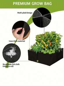 1pc Non-Woven Felt Planting Bag, 4/8 Holes Garden Flower Pot Vegetable Cultivation Planting Bag, Farm & Garden Supplies - Multicolor - View 8