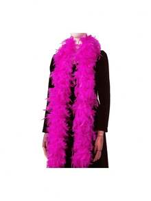 Feather Scarf, DIY Party Decoration Accessory, Colorful Feather Scarf, Black Hair Clip, Scarf Decor, Suitable For Birthday Party, Halloween, Christmas, Racing, Afternoon Tea, New Year's Eve, Concert, Home Decor, Dance Wedding, Stage Performance, Carnival Costume And Accessories, Party Supplies - Multicolor - View 14
