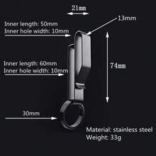 Stainless Steel Waist Hanging Car Key Buckle Key Clip Belt Buckle Outdoor Buckle Keychain - one-size - View 4