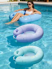 1件充气水上沙发，纯色，内置充气阀，无需额外气泵，可放置水瓶，可折叠水上吊床沙发，适用于海洋、游泳池、户外日光浴、游泳、海滩度假。 - 水上沙發 - 查看 2