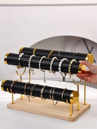 Velvet Single & Double Layer Jewelry Stand, Bracelet Holder, Watch & Hairband Organizer, Jewelry Display Props