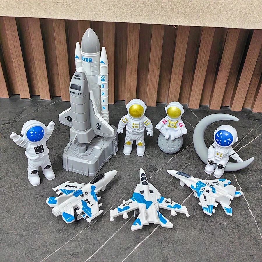 Space Rocket Spacecraft + 3 Astronauts, Launchable Rocket Center, Science Experiment Learning, Aerospace Knowledge, Astronaut Model, Boys' Toys, Children's New Year Gift, Party Favors