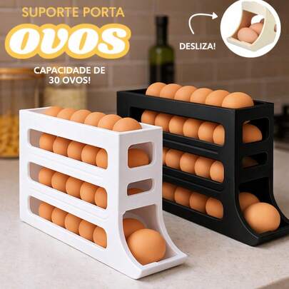 Porta Ovos Dispenser Rolante 4 Andares Plástico Resistente 30 Ovos