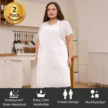 2 chiếc tạp dề đầu bếp cỡ lớn, tạp dề chuyên nghiệp unisex có 2 túi, thích hợp cho nấu ăn, làm việc, làm bánh. - Nhiều màu - Xem 8