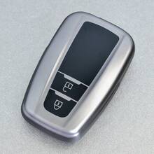 适用于 CHR、Camry、Corolla、RAV4、Highlander、C-HR、Prius、Land Cruiser Prado 的 2/3/4 键灰色 TPU 汽车钥匙遥控器保护套 - 灰色 - 查看 16