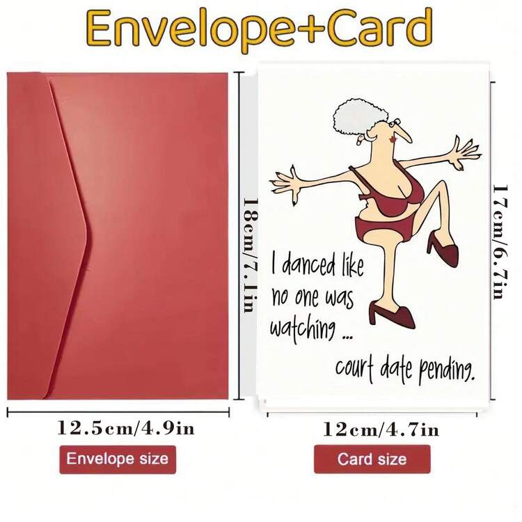 1 Piece Humorous Dance Themed Birthday Greeting Card With Envelope, Featuring Customizable Event Date Information, Made Of Paper Material, Suitable For General Recipients, Unique Adult Birthday Card For Friends And Colleagues - Single Piece - View 4