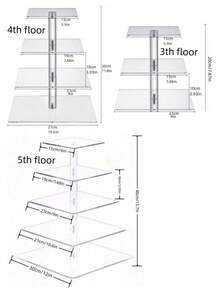 Multi-Tier Acrylic Cake Display Stand, Dessert Food Rack For Wedding, Birthday Party - Clear - View 5