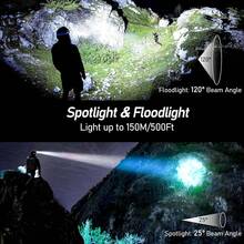 2 Pack Rechargeable LED Headlamp 2000L High Lumen Super Bright Dimmable Headlight Flashlight With Motion Sensor 8 Modes Spotlight Floodlight IPX5 Waterproof For Camping Hiking Running Fishing - Blue - 查看 11