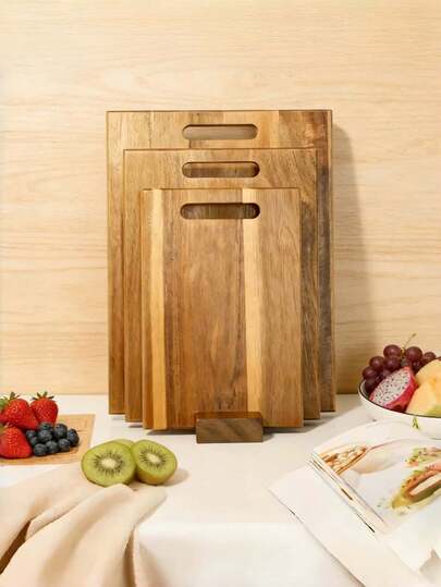 Cassia Wood Chopping Board, With A Handle For Hanging, Can Be Used On Both Sides, Designed In Accordance With Ergonomic Principles, Convenient For Daily Cooking, Entertaining And Giving As Gifts. Kitchen Accessories And Tools, Kitchen Supplies, Kitchen Chopping Board.