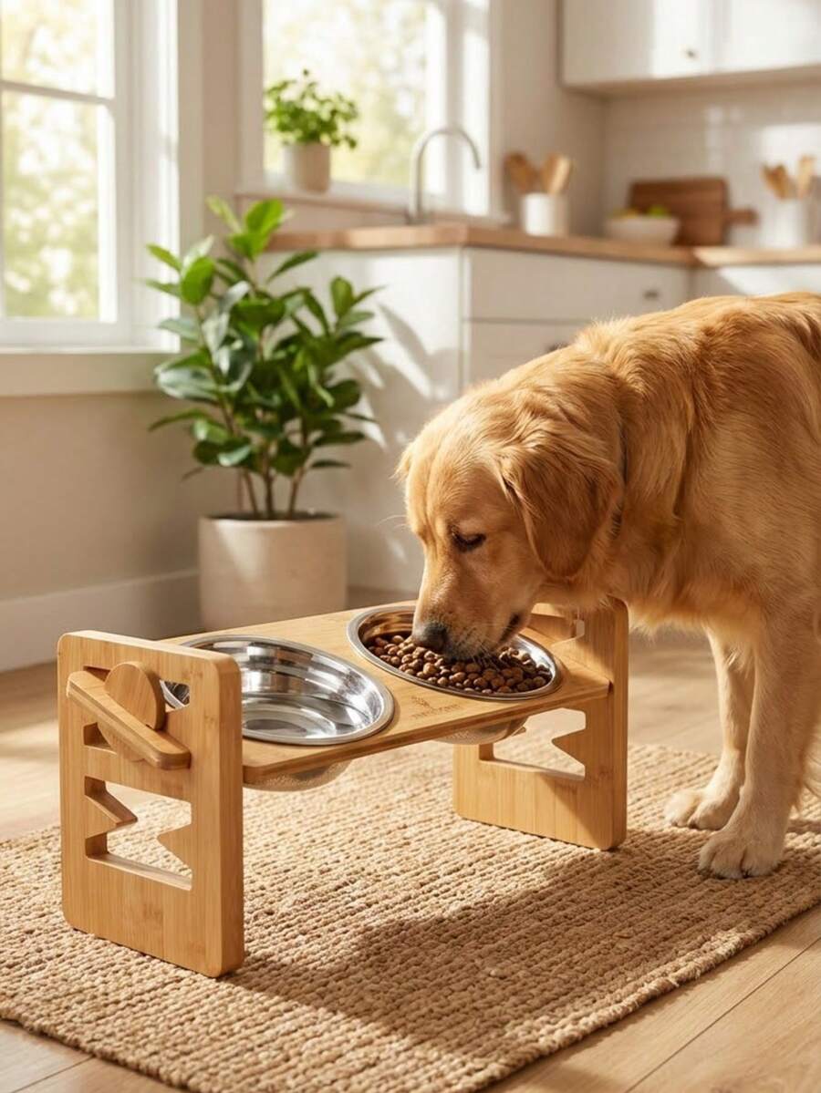 Sturdy Elevated Dog Bowl Stand With Non-Slip Base - Adjustable Height Feeder For Large Breed Dogs, Reduces Neck Strain - Multicolor 1 - View 1