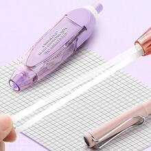 1Pc Purple Pressing Correction Tape White Out Correction Tape Correct Correction Tapes School Office Supplies Instant Correction - Black - 查看 3