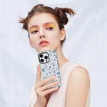 Compatible With 14 Pro Max Phone Case, Compatible With Magsafe, Vintage Blue Floral Design, Female Design, Rugge 2-In-1 Layered Scratch-Resistant Phone Case.Holiday AccessoriesPhone Case, Suitable For 17 Pro Max/17 Air/ 16 Pro MAX/15 Pro Max/14 Pro/13 Pro/12/11, Personalized Phone Case For Men And Women, Middle Eastern Style - 設計1 - 查看 8