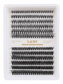 240pcs Eyelash Extension Kit Eye Lash Extension Lash Kit Lash Clusters Kit DIY Individual Lashes Cluster D Curl False Lashes Lash Clusters,Eye Lash Clusters,Individual Eyelashes,Lashes,Fake Lashes - View 5